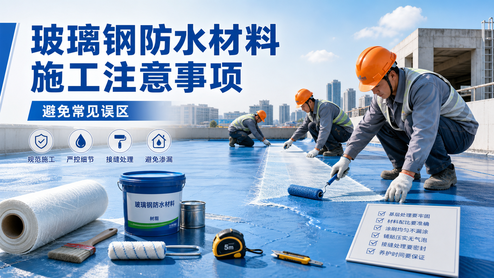 玻璃钢防水材料施工注意事项，避免常见误区 宁夏 版
